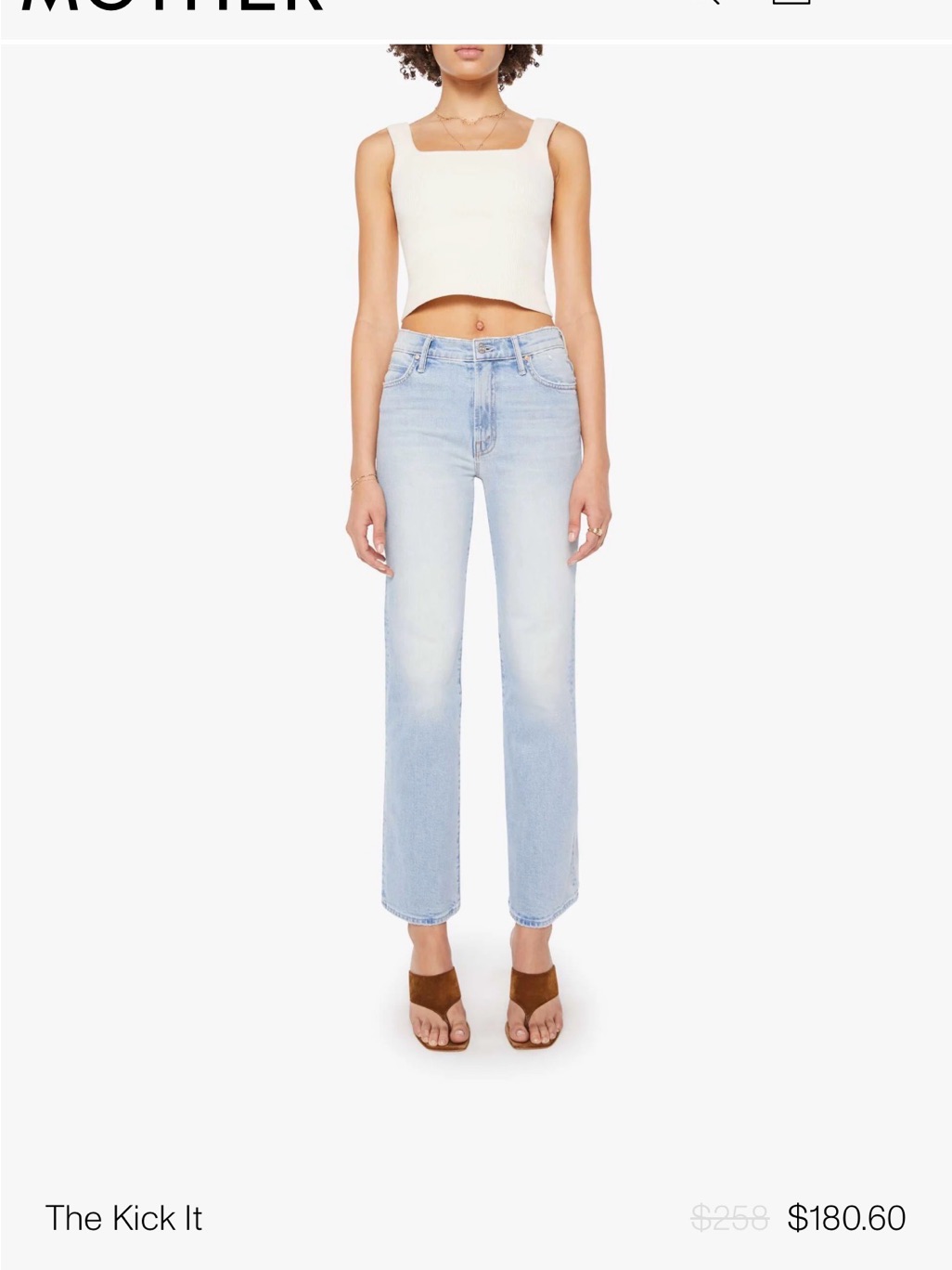Mother Kick It Go Long Light Wash Straight Leg Jeans